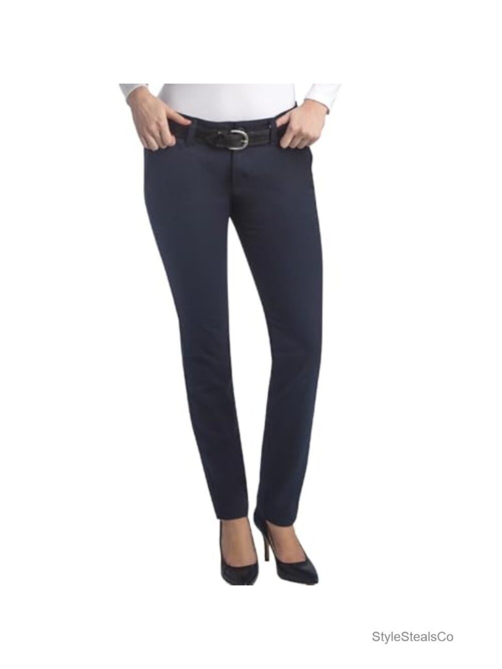 Mid-Rise Skinny Twill Work Pants